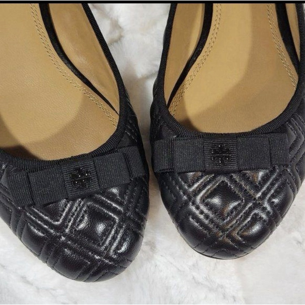 Tory Burch Marion Quilted Leather Ballet Flat, Perfect Black Size 9 $275 - Picture 7 of 12